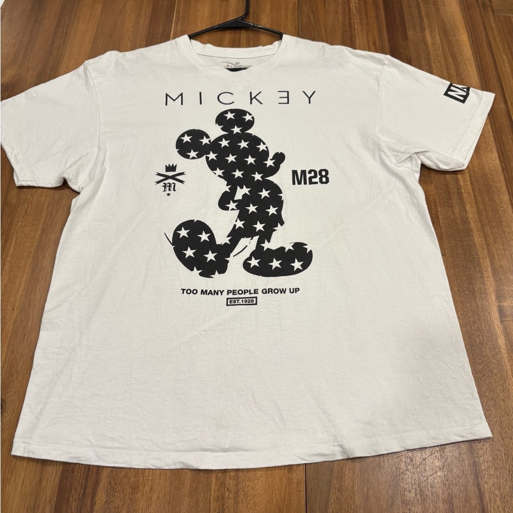 Disney x Neff Mickey Mouse Stars Graphic T-Shirt XL White Tee